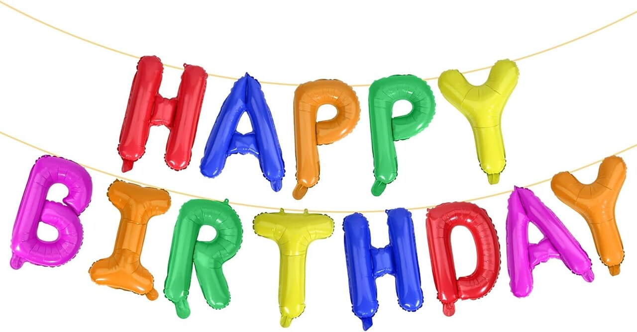 Happy Birthday Balloon Letters 16 inch Mylar Foil Birthday Balloons Banner Sign for Birthday Party Decorations Supplies (Color)